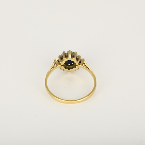 Ring Daisy in yellow gold, white gold, sapphire and diamonds