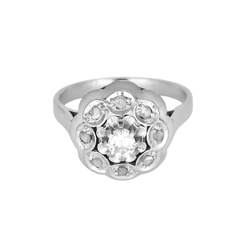 Other 18k white gold ring Diamond and rose-cut diamonds