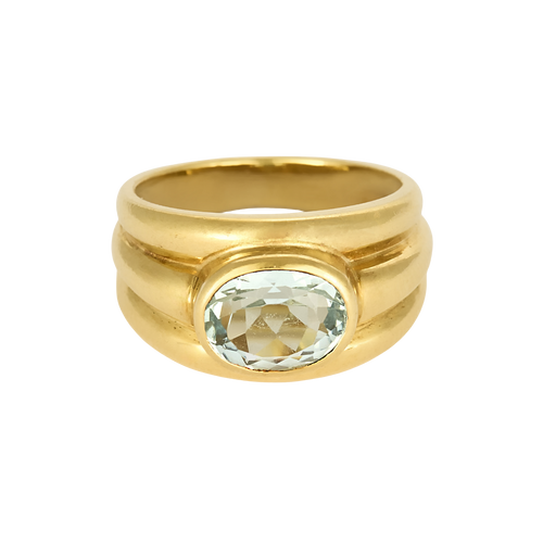 Ring aus 18k Gelbgold mit Aquamarin