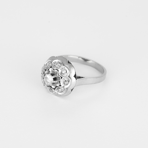 Other 18k white gold ring Diamond and rose-cut diamonds