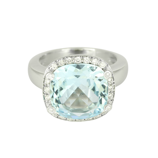 Poiray - Antik Girls - Elegant ring in white gold, 8-carat topaz and diamonds