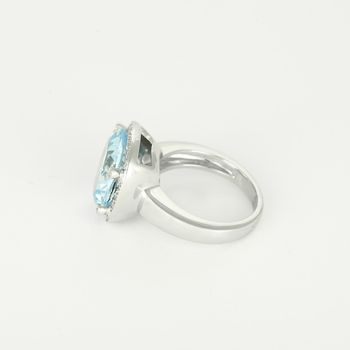 Poiray - Antik Girls - Elegant ring in white gold, 8-carat topaz and diamonds