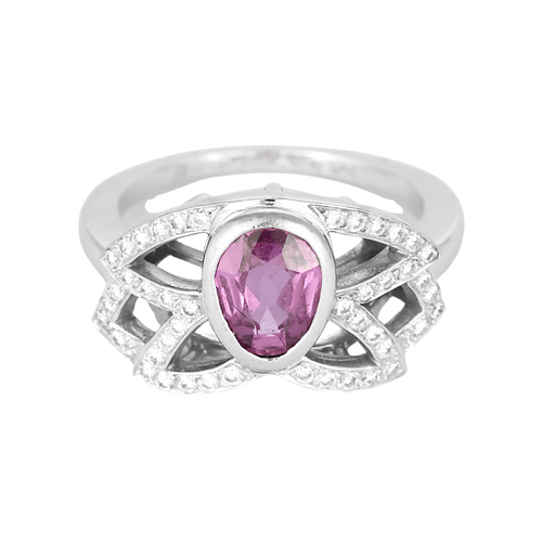 MELLERIO - FLORE Bague en Or blanc 18k Saphir