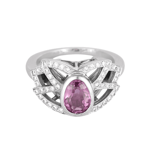 Bague 56 MELLERIO - FLORE Bague en Or blanc 18k Saphir 58 Facettes DV32013-1