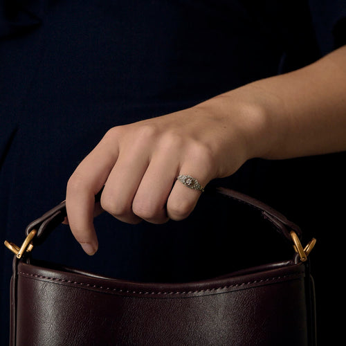 Bague Or blanc 18k et Platine Diamants