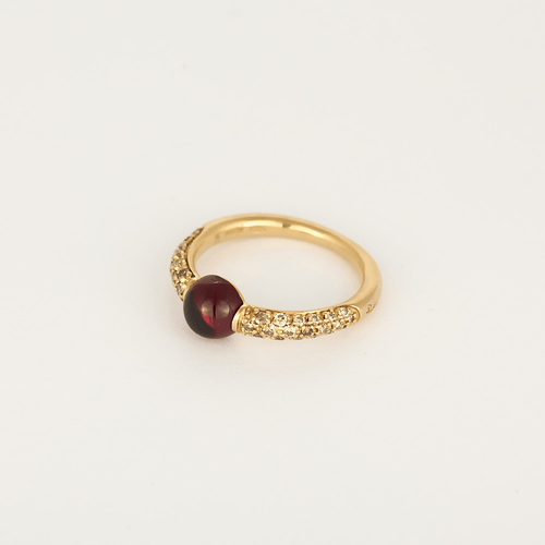 Pomellato - M'ama non M'ama - Rose gold bangle ring, tourmaline and brown diamonds: 0.35 carat