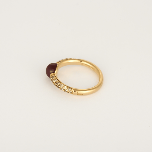 Pomellato - M'ama non M'ama - Rose gold bangle ring, tourmaline and brown diamonds: 0.35 carat