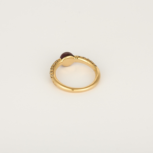 Pomellato - M'ama non M'ama - Rose gold bangle ring, tourmaline and brown diamonds: 0.35 carat