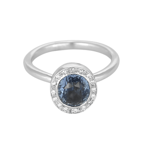 Bague en Or blanc 18k Saphir