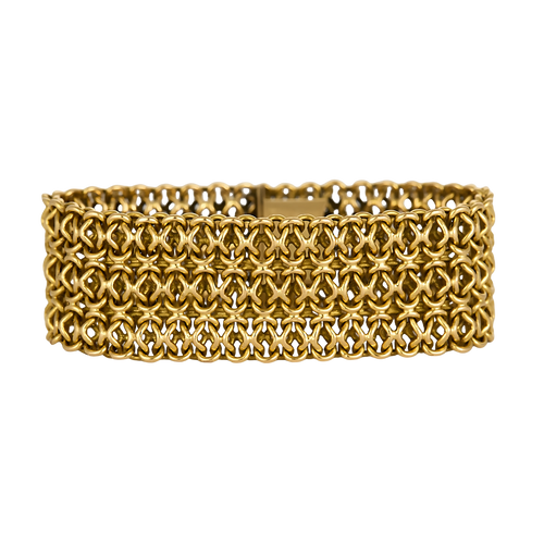 Elegant ribbon bracelet in yellow gold