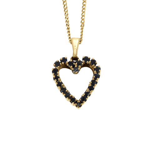 Tiffany & Co - 14K yellow gold pendant, sapphires, and replacement 18K yellow gold chain