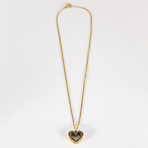 Tiffany & Co - 14K yellow gold pendant, sapphires, and replacement 18K yellow gold chain