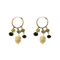 Boucles d'oreilles en or jaune, citrines, améthystes, péridots et onyx.
