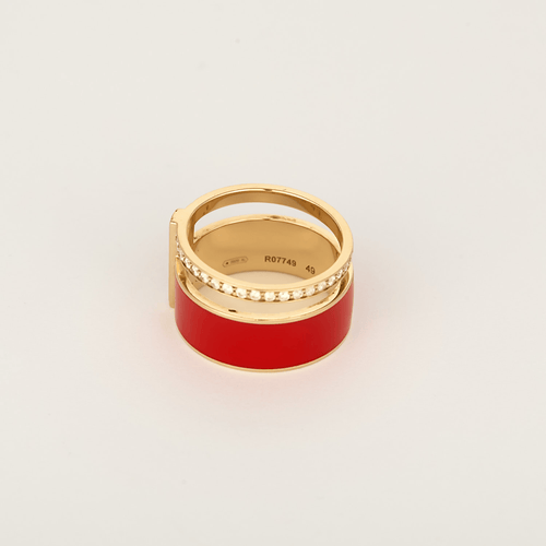 Repossi Bague Berbere Chromatic laque rouge, or rose 18k et diamants