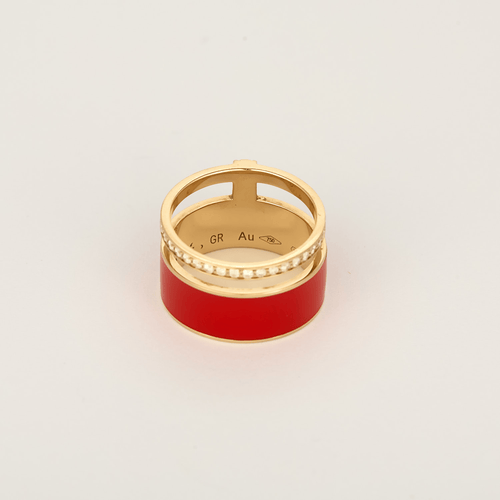 Repossi Bague Berbere Chromatic laque rouge, or rose 18k et diamants