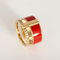 Repossi Bague Berbere Chromatic laque rouge, or rose 18k et diamants
