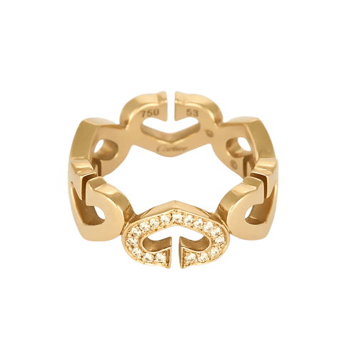 Cartier - Hjerte C - Ring i gult guld og diamanter