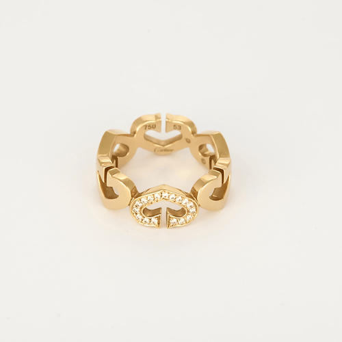 Cartier - Hjerte C - Ring i gult guld og diamanter