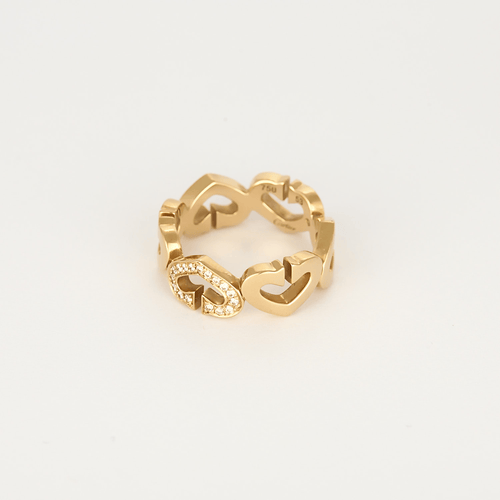 Cartier - Hjerte C - Ring i gult guld og diamanter