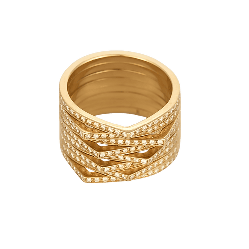 Repossi Bague Antifer Huit rangs en or rose 18k et diamants