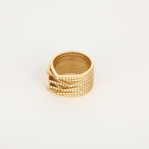 Repossi Bague Antifer Huit rangs en or rose 18k et diamants