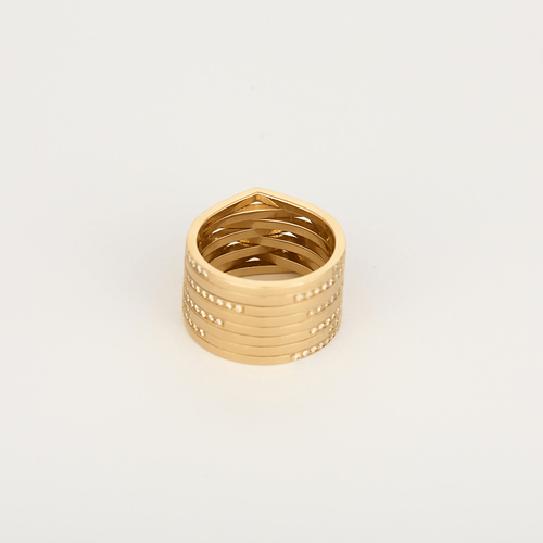Repossi Bague Antifer Huit rangs en or rose 18k et diamants