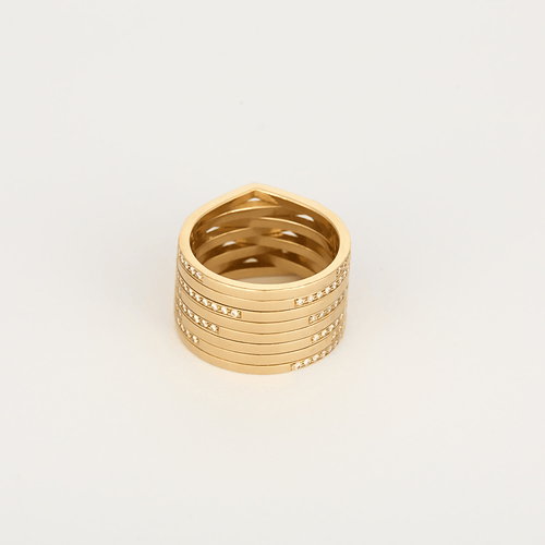 Repossi Bague Antifer Huit rangs en or rose 18k et diamants
