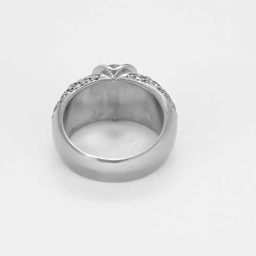 Bague 55 Bague bandeau en or gris et diamants 58 Facettes DV24448-3