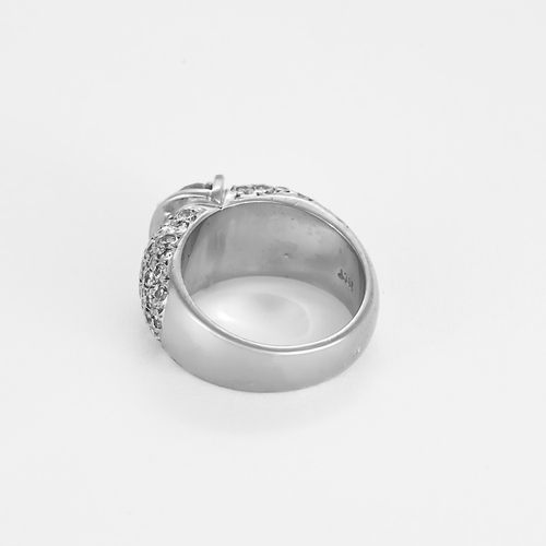 Bague 55 Bague bandeau en or gris et diamants 58 Facettes DV24448-3