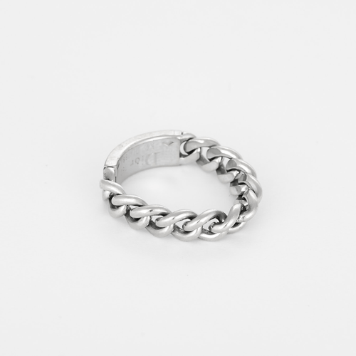 Dior - Mjuk gourmettelänk-ring i vitguld och diamanter