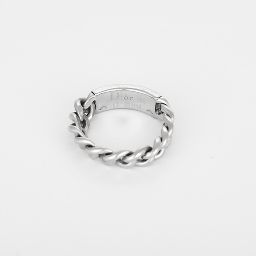 Dior - Mjuk gourmettelänk-ring i vitguld och diamanter