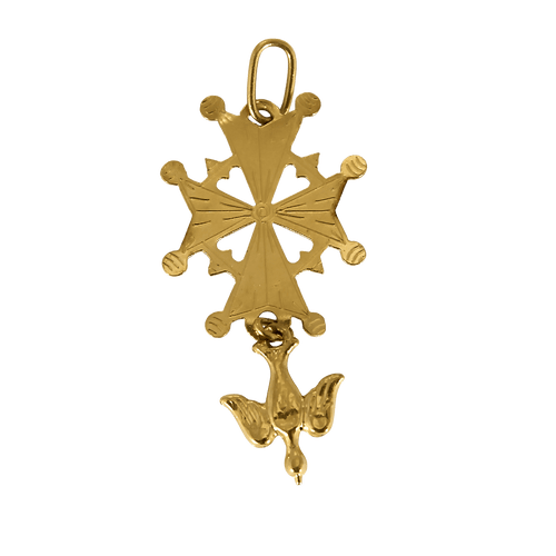 Huguenot Cross pendant in yellow gold