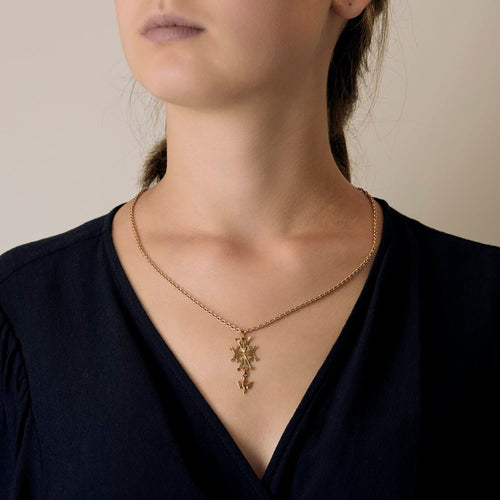 Huguenot Cross pendant in yellow gold