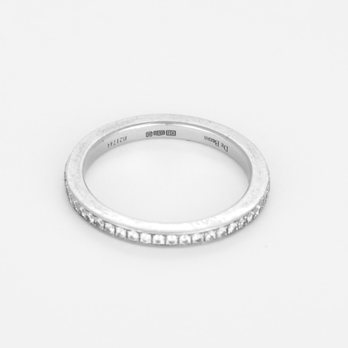 Bague 49 DE BEERS - Alliance américaine en platine et diamants 58 Facettes DV25908-2-49-2