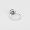 Elegant white gold ring, unheated Ceylon sapphire: 4.99 carats and diamonds: 0.20 carats