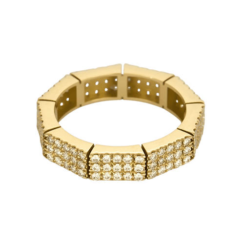Mauboussin - Hagene i Honfleur - Elegant polygonal båndring i gult gull og diamanter