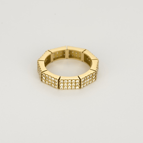 Mauboussin - Hagene i Honfleur - Elegant polygonal båndring i gult gull og diamanter
