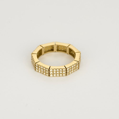 Mauboussin - Hagene i Honfleur - Elegant polygonal båndring i gult gull og diamanter