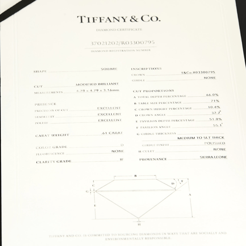 Tiffany & Co - Élégant Solitaire en platine et diamant 58 Facettes DV31768-1