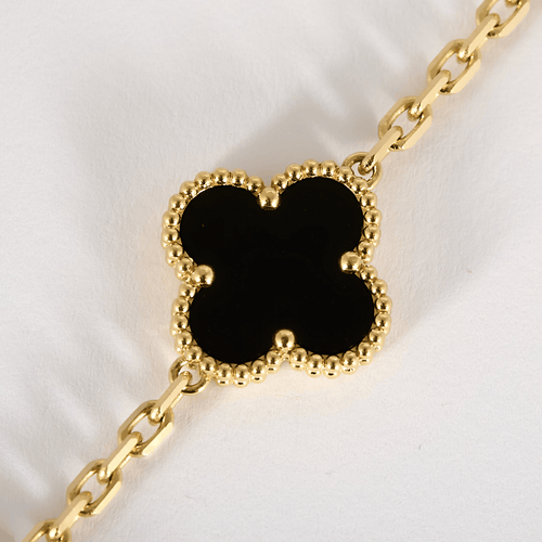 VAN CLEEF & ARPELS - Vintage Alhambra - Гривна от жълто злато и оникс