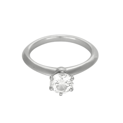 TIFFANY - Ring Solitaire in platinum and 0.90 carat diamond