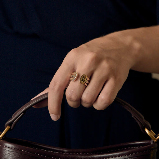 Cartier Anillo de oro amarillo, blanco y rosa de 18k