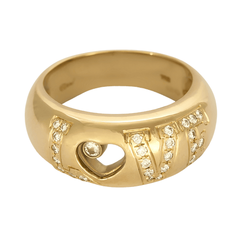 Chopard - Happy Diamond Love - Prsten ze žlutého 18k zlata s diamantem