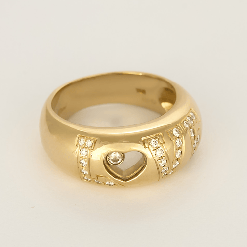 Chopard - Happy Diamond Love - Prsten ze žlutého 18k zlata s diamantem