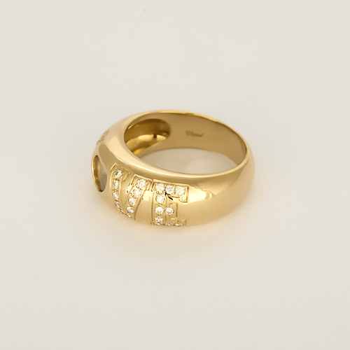 Chopard - Happy Diamond Love - Prsten ze žlutého 18k zlata s diamantem
