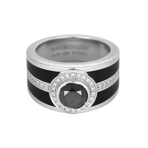 Mauboussin - Det sorte værk - Ring i hvidguld, sort diamant og diamanter