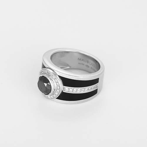 Mauboussin - Det sorte værk - Ring i hvidguld, sort diamant og diamanter