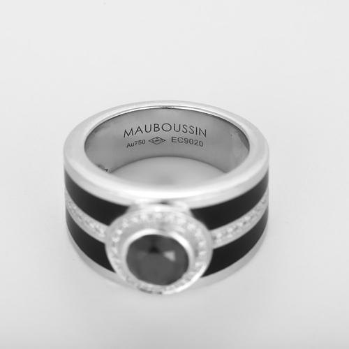 Mauboussin - Det sorte værk - Ring i hvidguld, sort diamant og diamanter