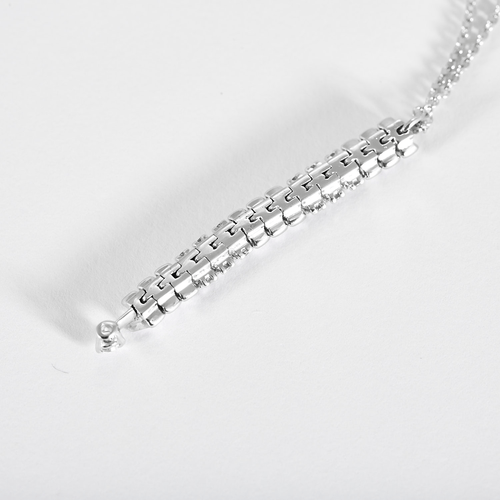 колие от 18k бяло злато с диамант