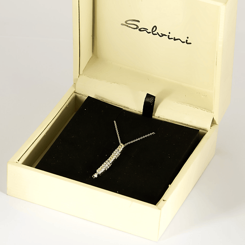 колие от 18k бяло злато с диамант